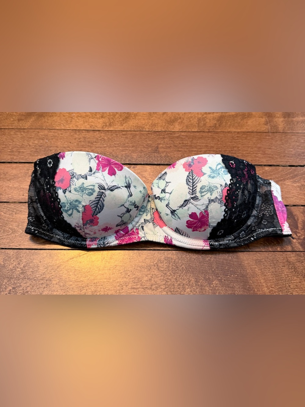 H&M Floral Strapless push up bra size 32B